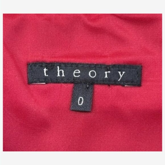 Theory Red Satin Cocktail Dress Spaghetti Strap Knee Length Dress Size 0 Elegant - Picture 4 of 13